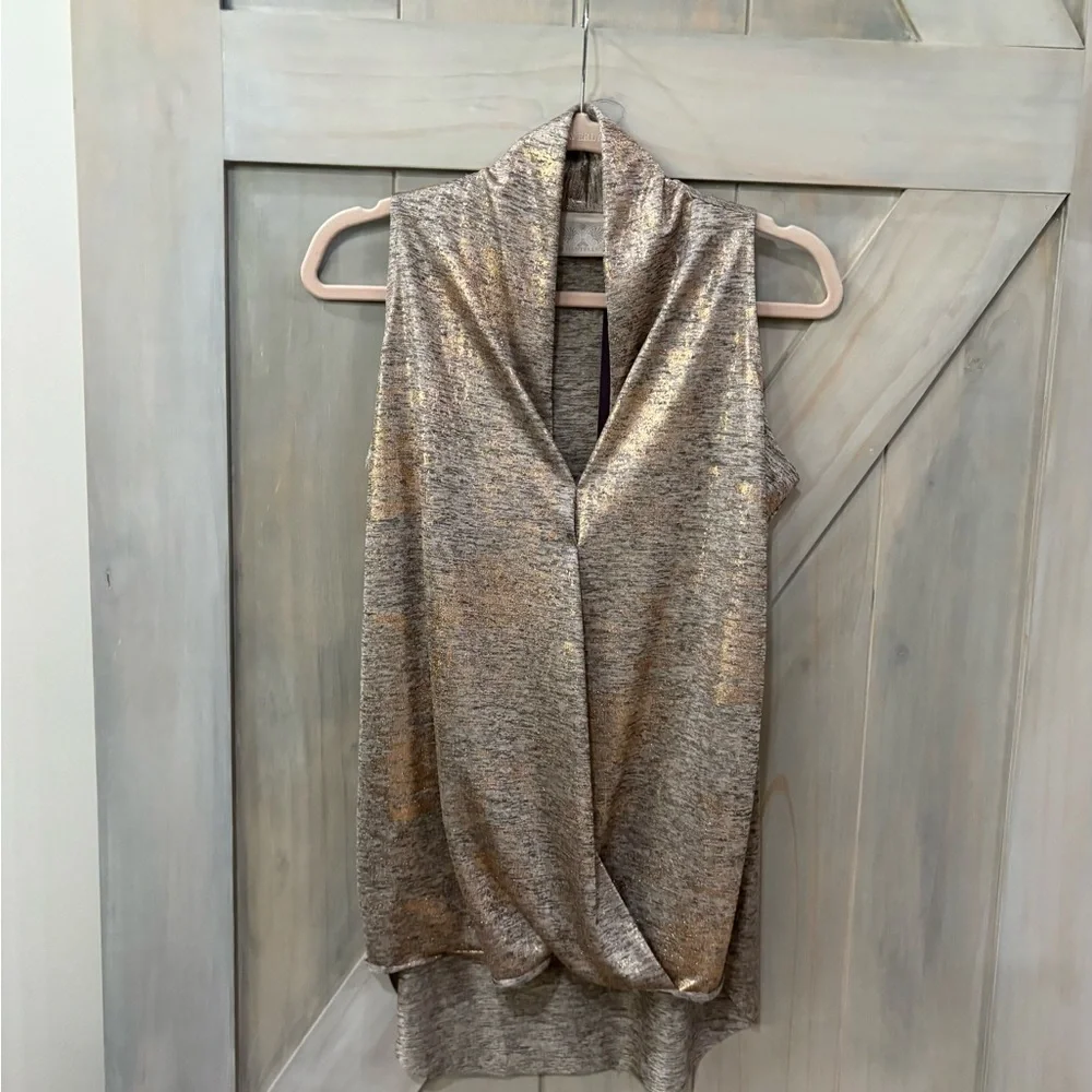 Dantelle Gold and Gray Sleeveless Top - Picture 1 of 6